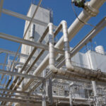 Pipes at sewage treatment plant
